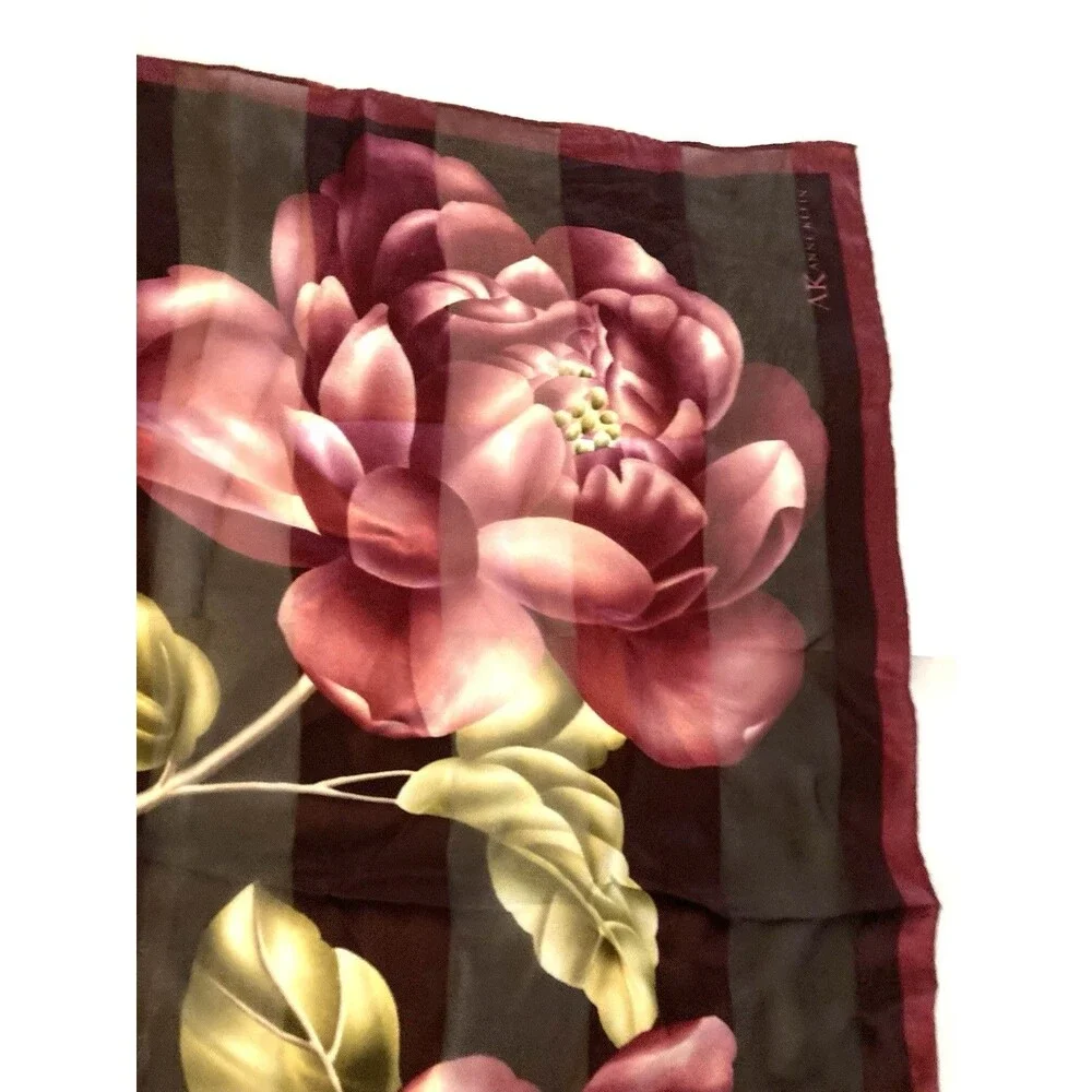Anne Klein Vintage Silk Floral Scarf Square 20
